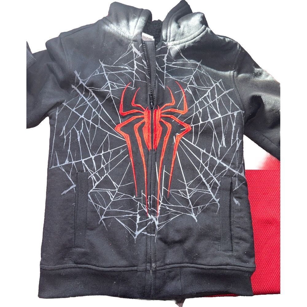 Marvel Kids Hoodie Zip up‎ Spider Man Youth 7/8  Full Zip Long Sleeve Preowned